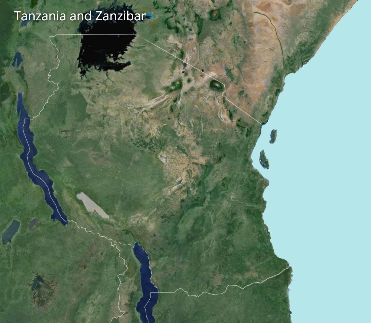 tanzania and zanzibar map
